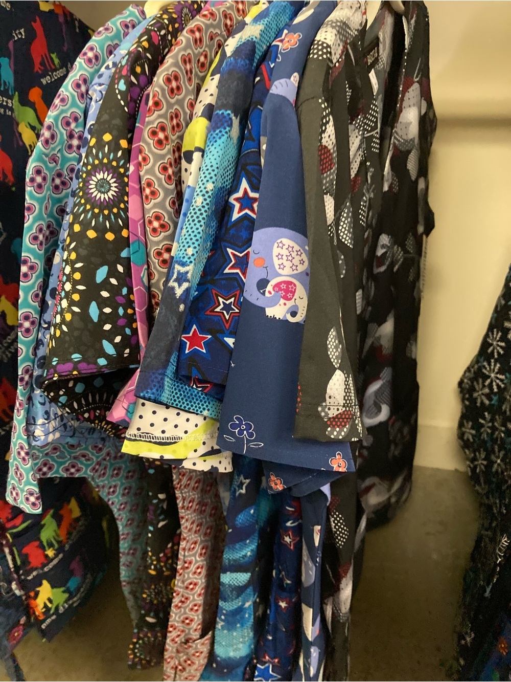 Lot of 10 Print Scrub tops Small NWT
